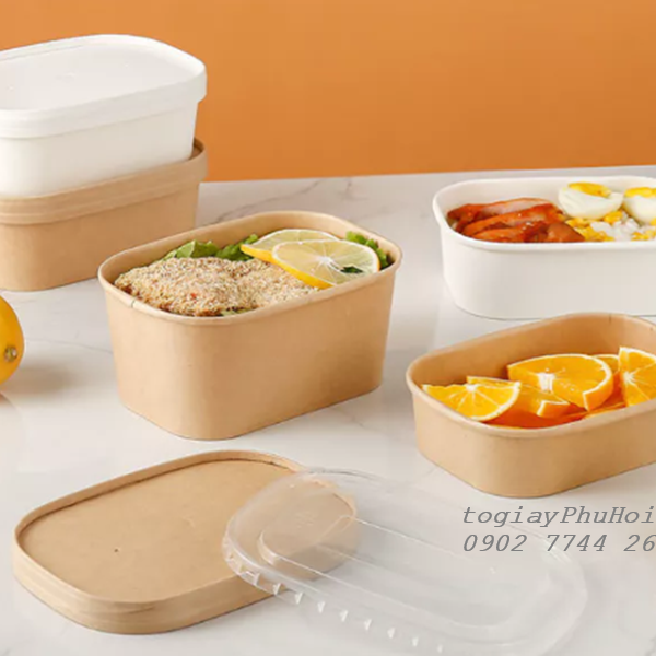 Tô giấy kraft chữ nhật 750ml